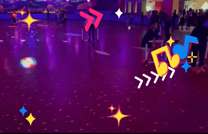  Students skating at skating rink